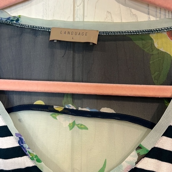 Language BLOUSE Sheer in back Size large - Picture 2 of 5
